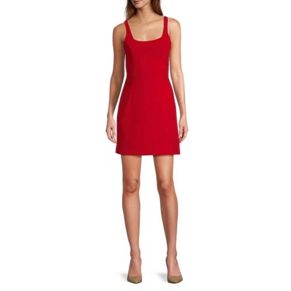 Le' AL.X Square Neck Sleeveless Mini Dress NWT Ruby Red Size XL